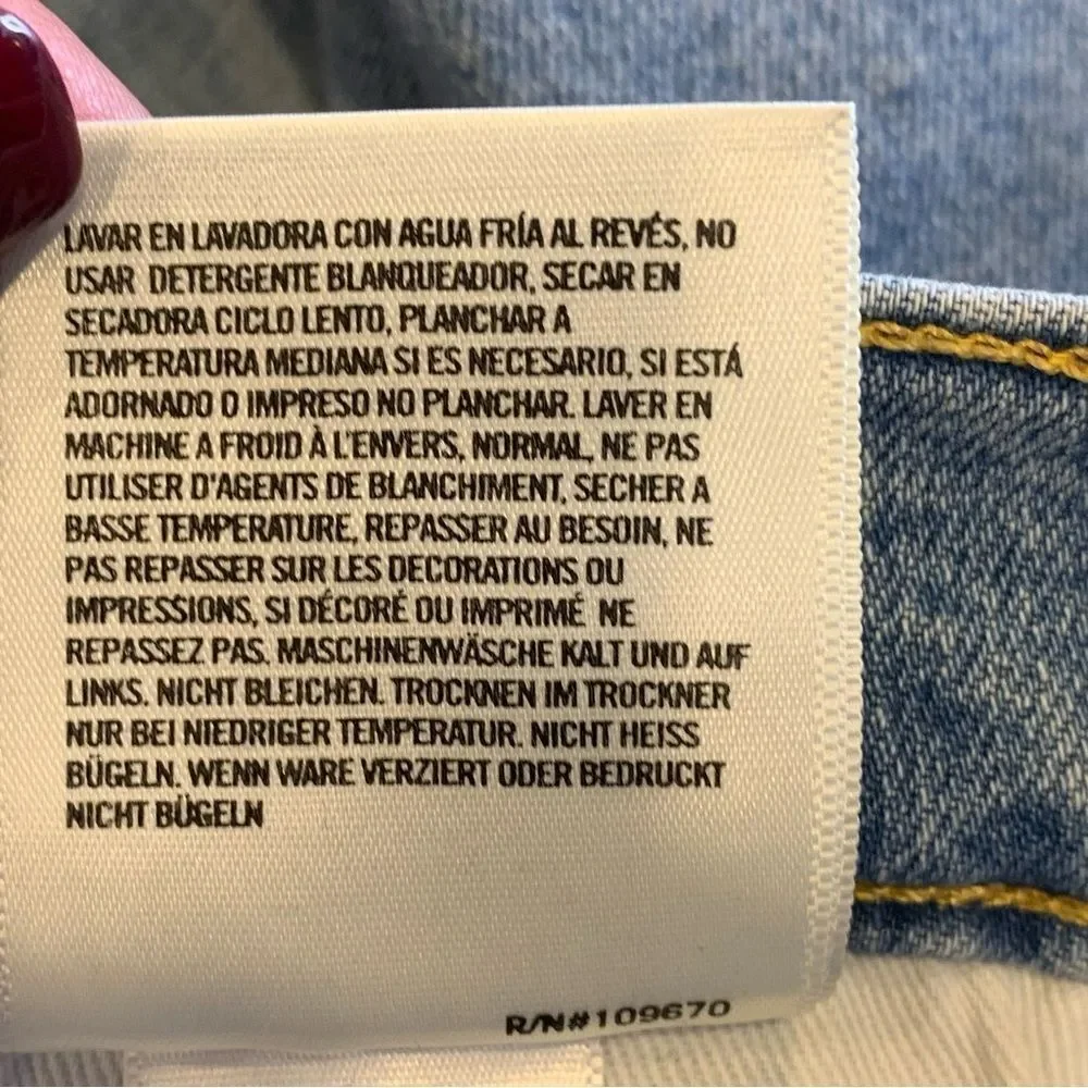 AGOLDE Isabel Slim Boyfriend jeans in a blue distressed wash Size 29